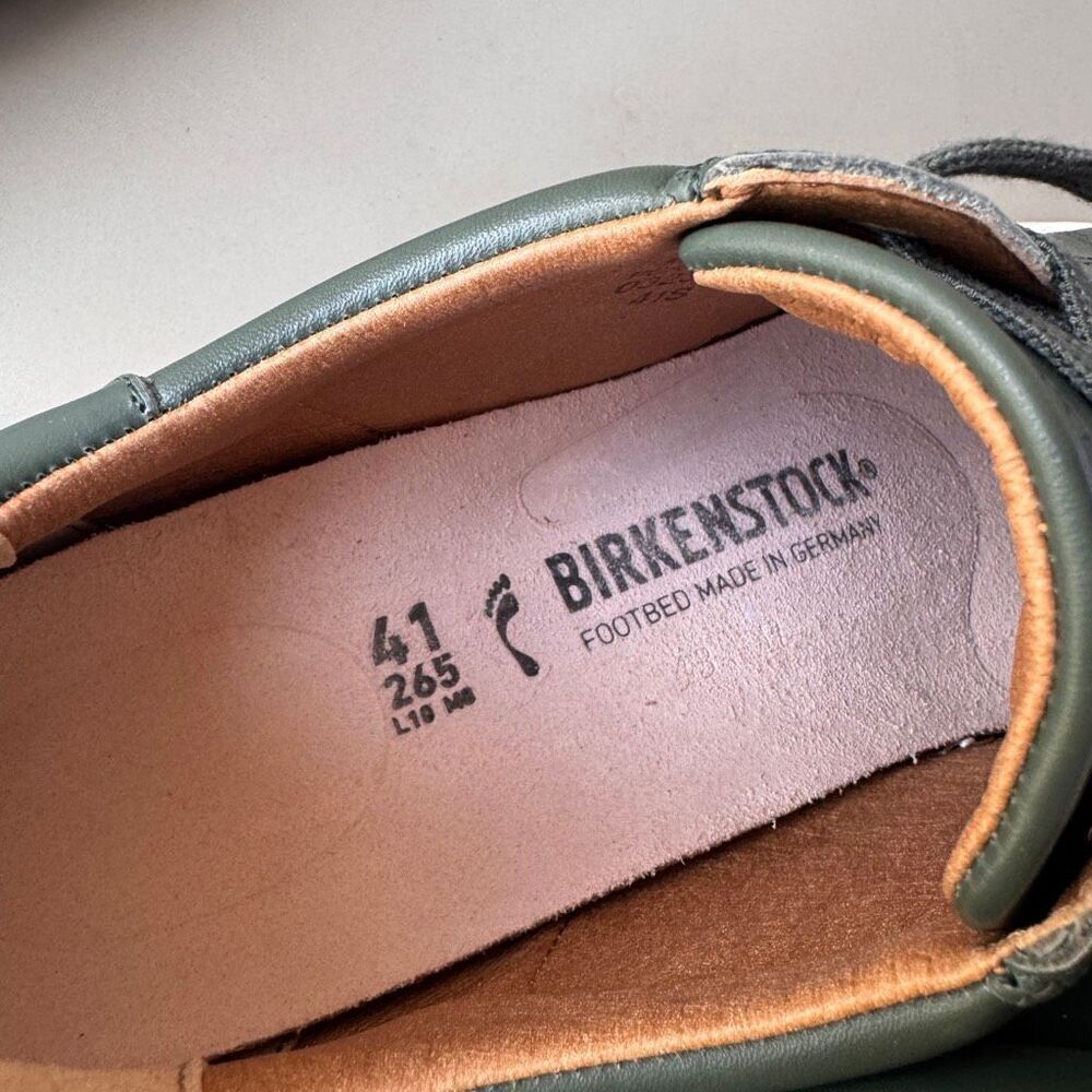 NEW Birkenstock Bend Low Thyme Green Leather Sneakers Womens 41EU or 10US Narrow - Picture 9 of 12
